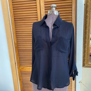 Elegant navy see through blouse by sanctuary (S)